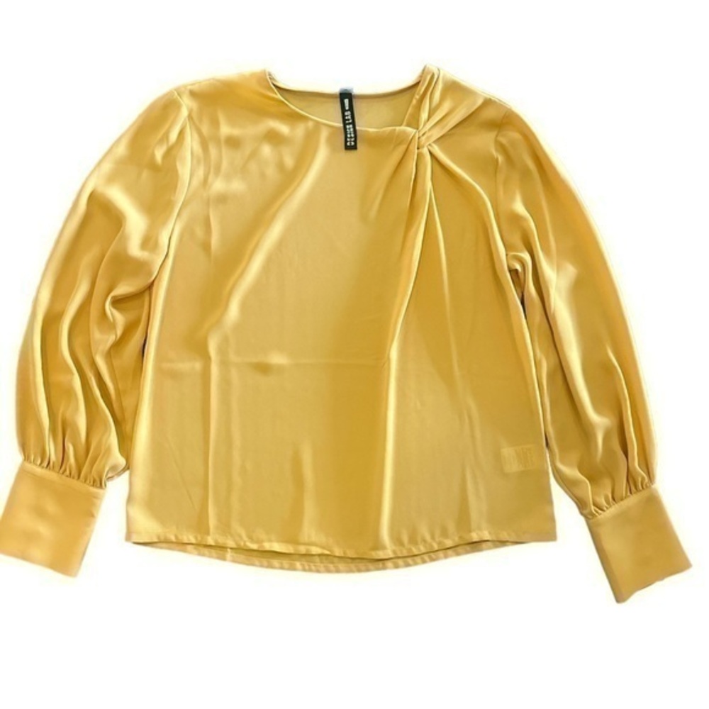 Design Lab Yellow Mustard Long Sleeve Blouse NWT Size S